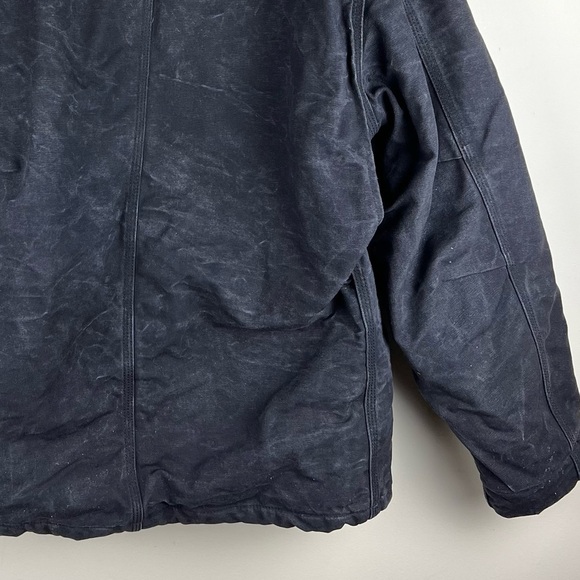Carhartt | Canvas Duck Quilt Lined Chore Barn Work Coat Navy Fire Resistant | L - Picture 5 of 15